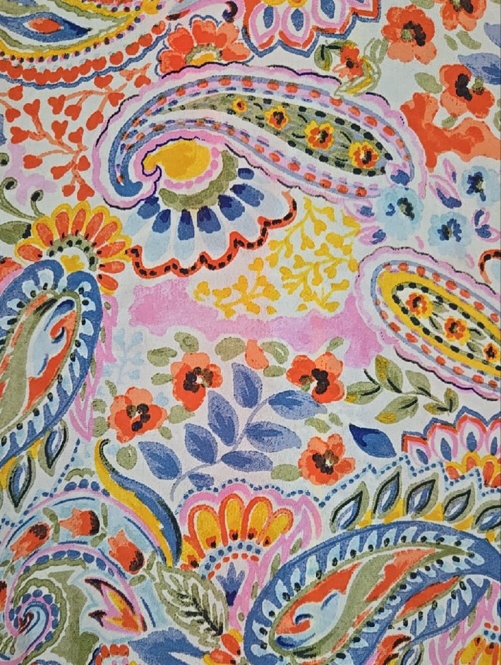 Floral And Ivy Boho Paisley Tie-Front Bell Sleeves Button Shirt - Orange Multi - Picture 9 of 12